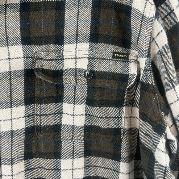 STANLEY Mens Long Sleeve Soft Flannel Button Down Shirt 2XLT Tall - Picture 3 of 7